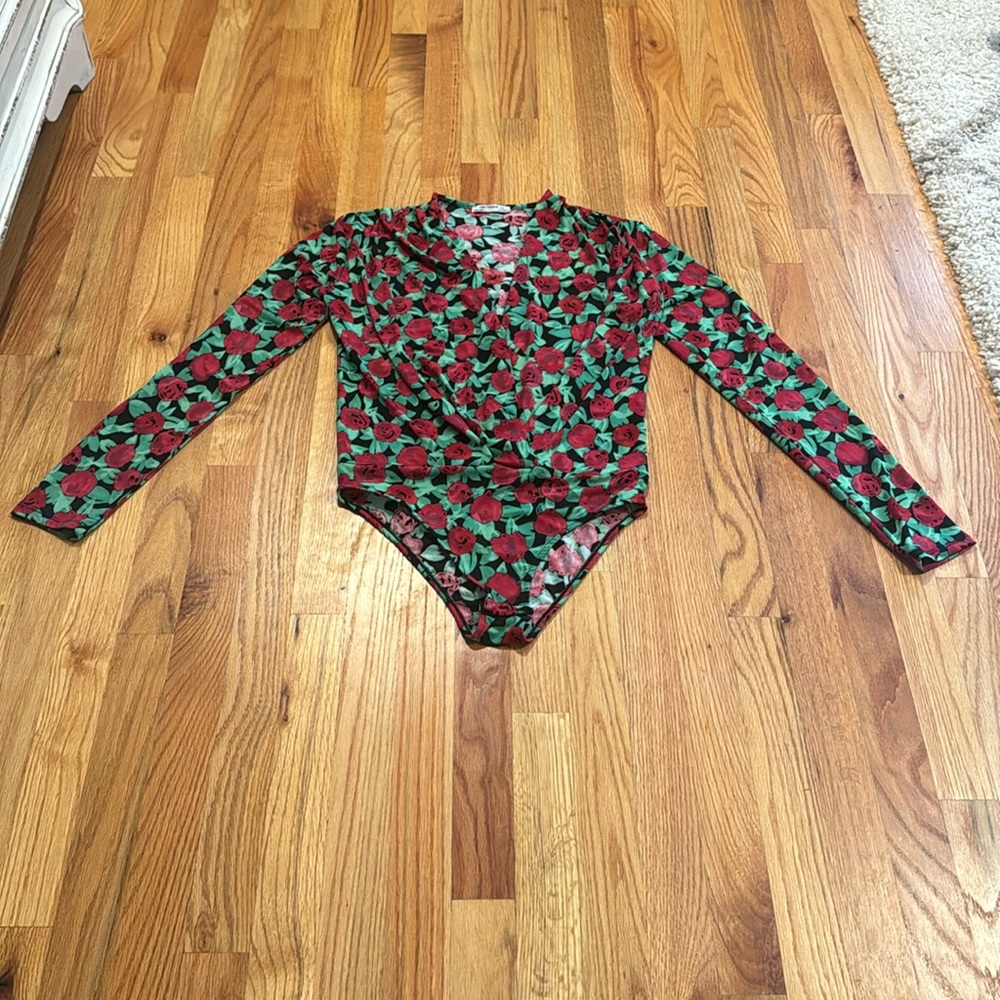 Zara Rose Print Long Sleeve Bodysuit - Picture 4 of 7